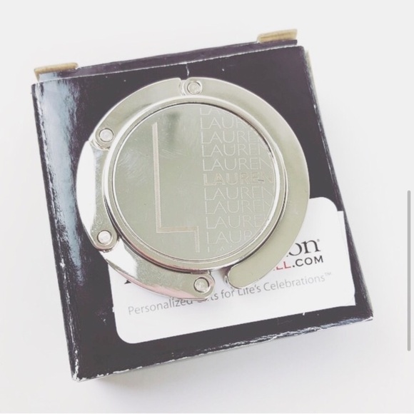 NEW Lauren silver foldable purse handbag hook - Picture 3 of 5